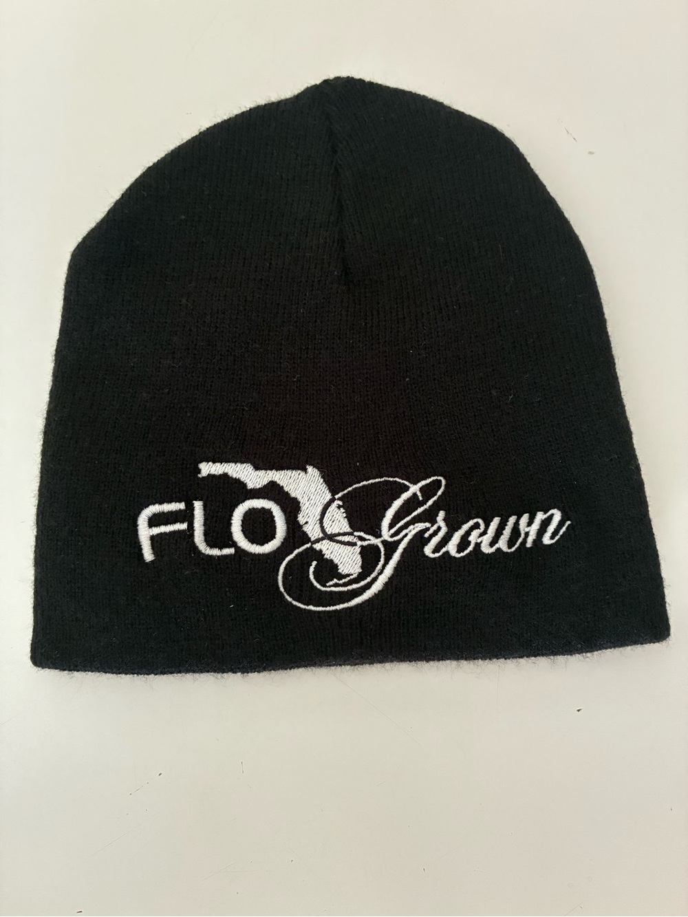 FLO Grown Embroidered Black Beanie